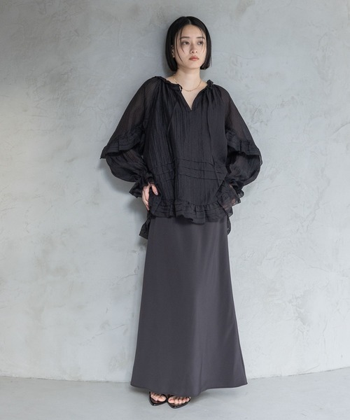 A part by（アパートバイ）の「Babyフリルブラウス（シャツ/ブラウス・レディース・ライトピンク/ブラック/オフホワイト・FREE）」の16枚目の写真