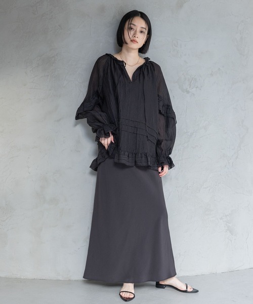 A part by（アパートバイ）の「Babyフリルブラウス（シャツ/ブラウス・レディース・ライトピンク/ブラック/オフホワイト・FREE）」の17枚目の写真