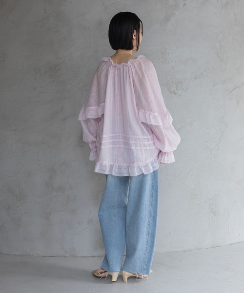 A part by（アパートバイ）の「Babyフリルブラウス（シャツ/ブラウス・レディース・ライトピンク/ブラック/オフホワイト・FREE）」の11枚目の写真