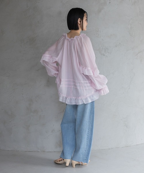 A part by（アパートバイ）の「Babyフリルブラウス（シャツ/ブラウス・レディース・ライトピンク/ブラック/オフホワイト・FREE）」の12枚目の写真