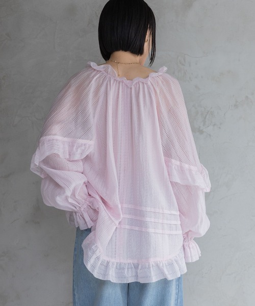 A part by（アパートバイ）の「Babyフリルブラウス（シャツ/ブラウス・レディース・ライトピンク/ブラック/オフホワイト・FREE）」の14枚目の写真