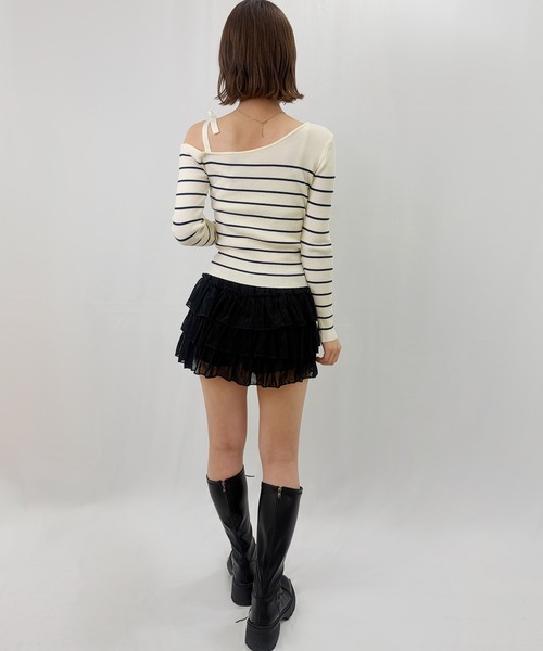 frunco(フランコ)の「【ZOZOTOWN限定】ワンショルダーボーダーニット(ニット/セーター・レディース・ネイビー/ホワイト/ブルー・FREE)」の8枚目の写真