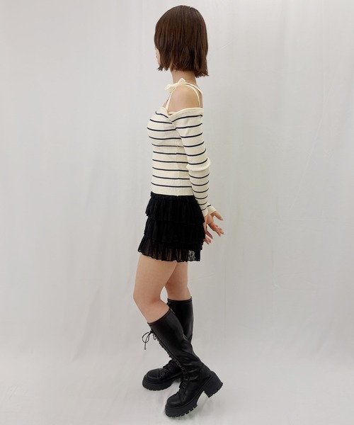 frunco(フランコ)の「【ZOZOTOWN限定】ワンショルダーボーダーニット(ニット/セーター・レディース・ネイビー/ホワイト/ブルー・FREE)」の9枚目の写真