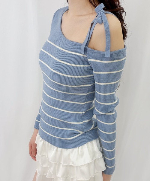 frunco(フランコ)の「【ZOZOTOWN限定】ワンショルダーボーダーニット(ニット/セーター・レディース・ネイビー/ホワイト/ブルー・FREE)」の17枚目の写真