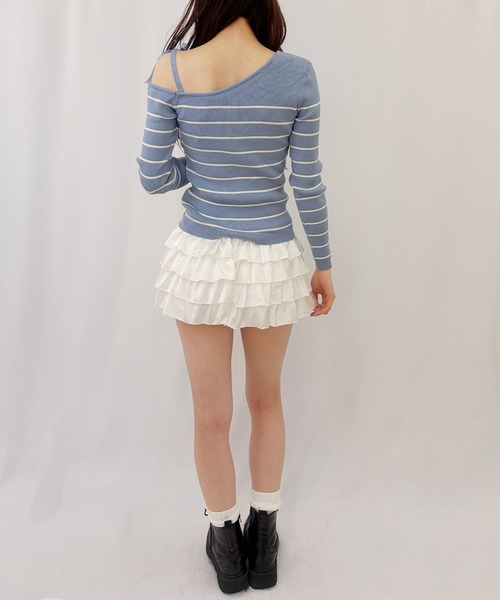 frunco(フランコ)の「【ZOZOTOWN限定】ワンショルダーボーダーニット(ニット/セーター・レディース・ネイビー/ホワイト/ブルー・FREE)」の21枚目の写真