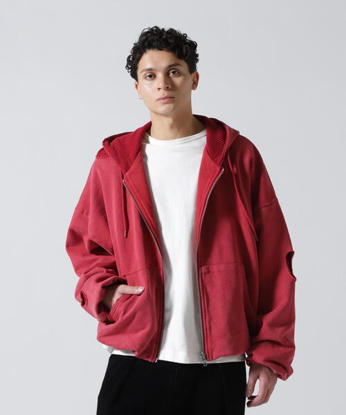 GEN_DAI(ゲンダイ)の「GEN_DAI/ゲンダイ/DAMEGE ZIP HOODIE(パーカー・メンズ・レッド/ブラック・0/1)」の11枚目の写真