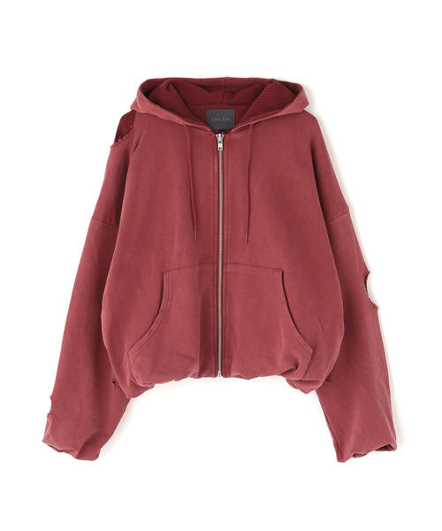 GEN_DAI(ゲンダイ)の「GEN_DAI/ゲンダイ/DAMEGE ZIP HOODIE(パーカー・メンズ・レッド/ブラック・0/1)」の4枚目の写真