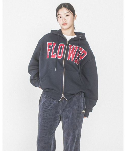 FLOWER ZIP UP HOOD(NAVY_WINE)（パーカー）｜HAVISM（ヘビズム）の
