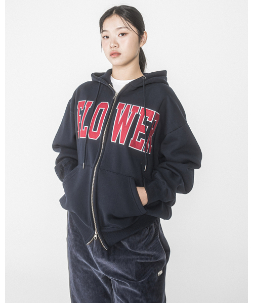 FLOWER ZIP UP HOOD(NAVY_WINE)（パーカー）｜HAVISM（ヘビズム）の