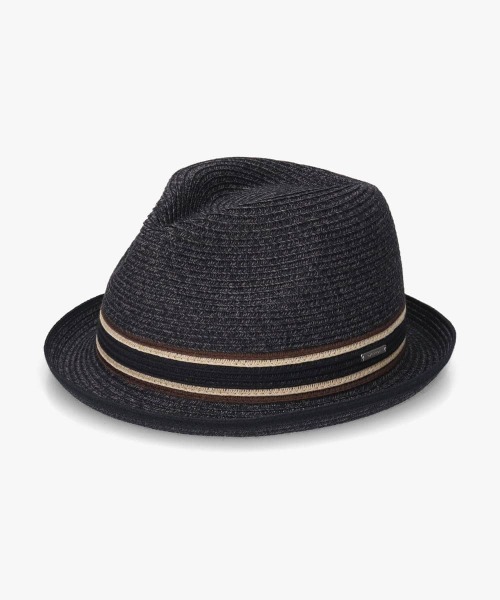 OVERRIDE(オーバーライド)の「OVERRIDE MIX BRAID FEDORA / オーバーライド(ハット・メンズ・ネイビー/ベージュ/ブラック・58cm/60cm/62cm)」の2枚目の写真
