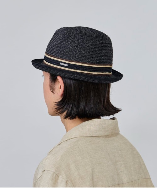 OVERRIDE(オーバーライド)の「OVERRIDE MIX BRAID FEDORA / オーバーライド(ハット・メンズ・ネイビー/ベージュ/ブラック・58cm/60cm/62cm)」の6枚目の写真