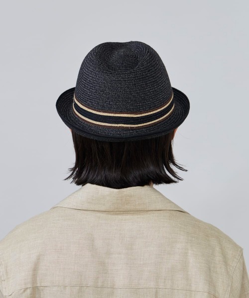 OVERRIDE(オーバーライド)の「OVERRIDE MIX BRAID FEDORA / オーバーライド(ハット・メンズ・ネイビー/ベージュ/ブラック・58cm/60cm/62cm)」の7枚目の写真