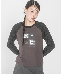 DOT ROSE RAGLAN L/S TEE(BLACK)