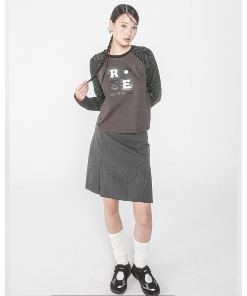 HAVISM（ヘビズム）の「DOT ROSE RAGLAN L/S TEE(BLACK)（Tシャツ/カットソー・レディース・その他・ONE SIZE）」の2枚目の写真