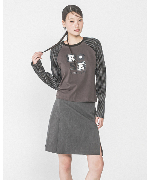 HAVISM（ヘビズム）の「DOT ROSE RAGLAN L/S TEE(BLACK)（Tシャツ/カットソー・レディース・その他・ONE SIZE）」の3枚目の写真