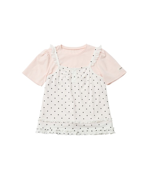 Lolime by mellfy memory(ロリミー バイ メルフィーメモリー)の「frill dot top layered set(アンサンブル・レディース・グレー/ピンク・LL/M)」の2枚目の写真