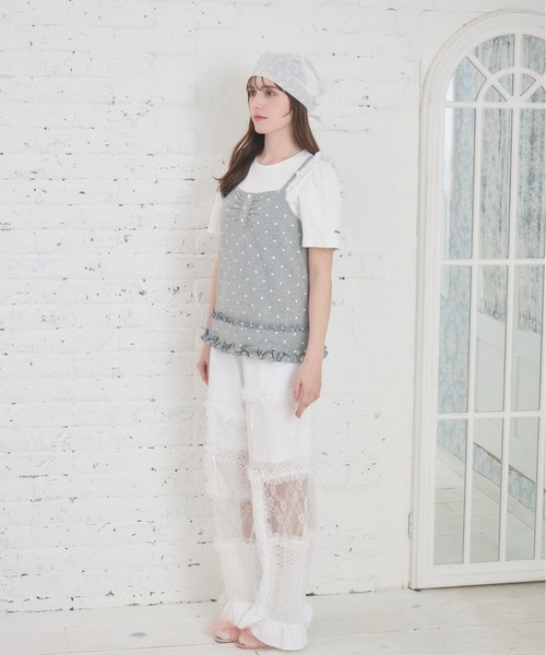 Lolime by mellfy memory(ロリミー バイ メルフィーメモリー)の「frill dot top layered set(アンサンブル・レディース・グレー/ピンク・LL/M)」の6枚目の写真