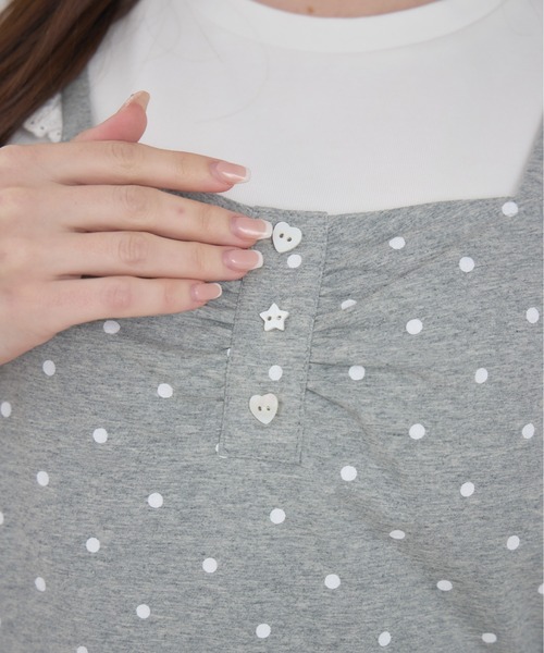 Lolime by mellfy memory(ロリミー バイ メルフィーメモリー)の「frill dot top layered set(アンサンブル・レディース・グレー/ピンク・LL/M)」の5枚目の写真