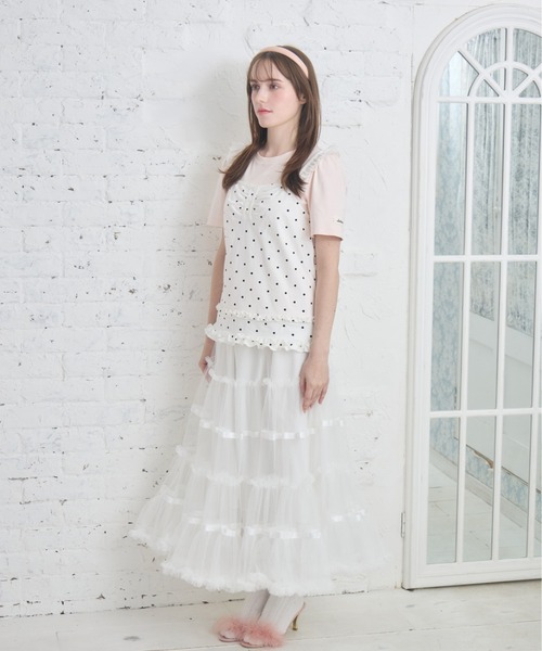 Lolime by mellfy memory(ロリミー バイ メルフィーメモリー)の「frill dot top layered set(アンサンブル・レディース・グレー/ピンク・LL/M)」の7枚目の写真