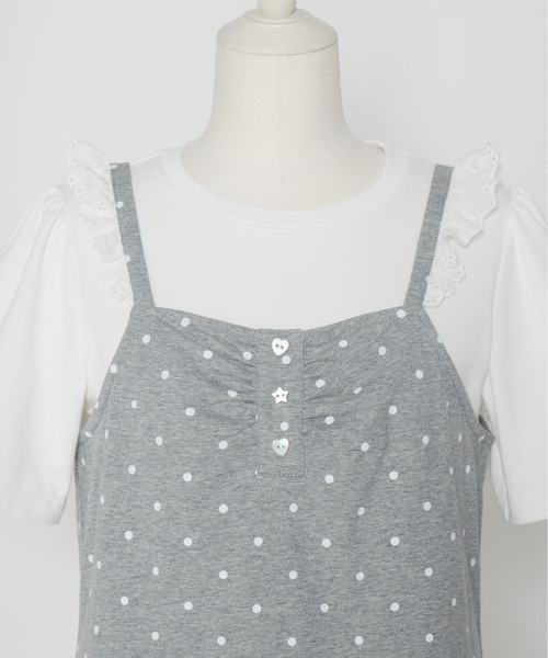 Lolime by mellfy memory(ロリミー バイ メルフィーメモリー)の「frill dot top layered set(アンサンブル・レディース・グレー/ピンク・LL/M)」の14枚目の写真