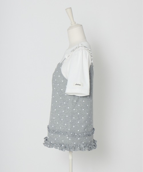 Lolime by mellfy memory(ロリミー バイ メルフィーメモリー)の「frill dot top layered set(アンサンブル・レディース・グレー/ピンク・LL/M)」の12枚目の写真