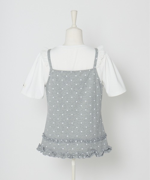 Lolime by mellfy memory(ロリミー バイ メルフィーメモリー)の「frill dot top layered set(アンサンブル・レディース・グレー/ピンク・LL/M)」の13枚目の写真