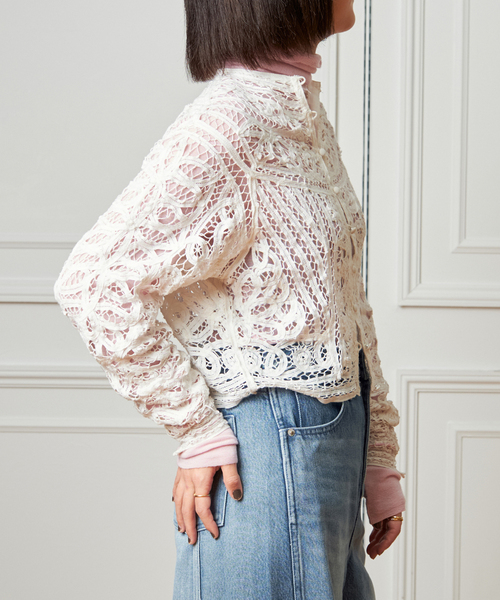 IENA LA BOUCLE（イエナラブークル）の「《追加》IENA LA BOUCLE バテンレースブラウス（シャツ/ブラウス・レディース・ウッド/ホワイト・FREE）」の15枚目の写真