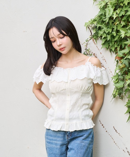 Lallana(ララーナ)の「3way Flill Cami Tops/3way フリルキャミトップス(その他トップス・レディース・ブラック/ネイビー/アイボリー・FREE)」の21枚目の写真