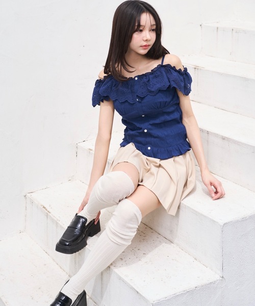 Lallana(ララーナ)の「3way Flill Cami Tops/3way フリルキャミトップス(その他トップス・レディース・ブラック/ネイビー/アイボリー・FREE)」の15枚目の写真
