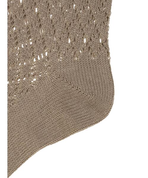 Samansa Mos2(サマンサ モスモス)の「レース付きメッシュソックス(ソックス/靴下・レディース・キナリ/モカ/ブラック・F)」の6枚目の写真