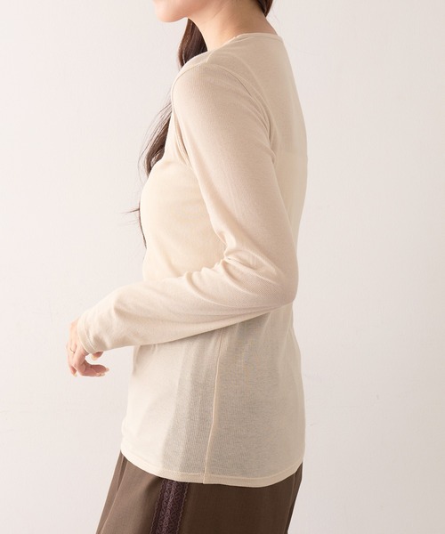 Healthknit(ヘルスニット)の「【Healthknit】26SS 3WAY Camisole & L/S Tee Set シアーロンT&キャミ 2点セット HR26S-L304(Tシャツ/カットソー・レディース・ライム/グレー/ライトベージュ・FREE)」の13枚目の写真