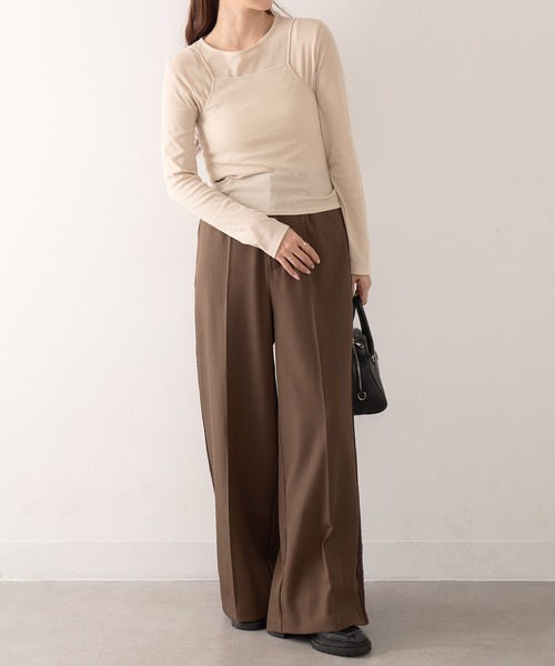 Healthknit(ヘルスニット)の「【Healthknit】26SS 3WAY Camisole & L/S Tee Set シアーロンT&キャミ 2点セット HR26S-L304(Tシャツ/カットソー・レディース・ライム/グレー/ライトベージュ・FREE)」の15枚目の写真