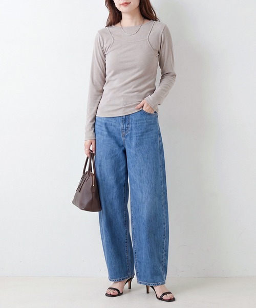 Healthknit(ヘルスニット)の「【Healthknit】26SS 2個セット 3WAY Camisole & L/S Tee Set シアーロンT&キャミ レイヤード HR26S-L304(Tシャツ/カットソー・レディース・ライム/グレー/ライトベージュ・FREE)」の16枚目の写真