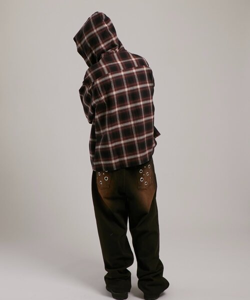 WHO'S WHO gallery(フーズフーギャラリー)の「【UNISEX】Sourcreamウエスタンオンブレチェックフードシャツ(シャツ/ブラウス・レディース・ブラック/ブラウン/ネイビー・FREE)」の16枚目の写真
