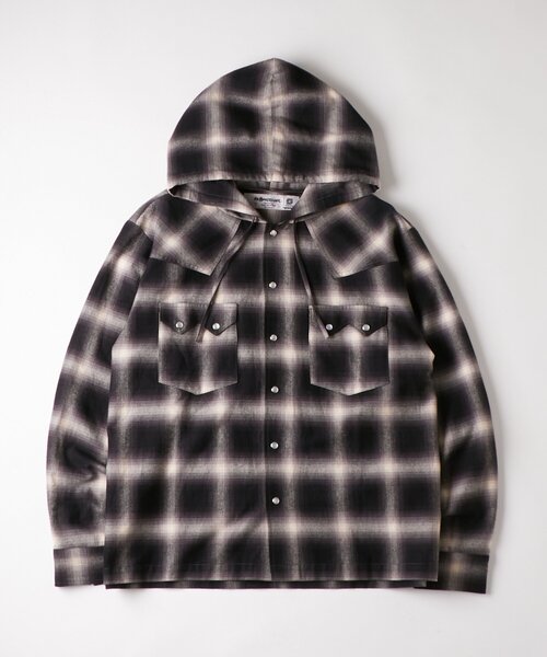 WHO'S WHO gallery（フーズフーギャラリー）の「【UNISEX】Sourcreamウエスタンオンブレチェックフードシャツ（シャツ/ブラウス・レディース・ブラック/ブラウン/ネイビー・FREE）」の15枚目の写真