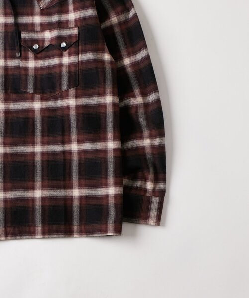 WHO'S WHO gallery（フーズフーギャラリー）の「【UNISEX】Sourcreamウエスタンオンブレチェックフードシャツ（シャツ/ブラウス・レディース・ブラック/ブラウン/ネイビー・FREE）」の7枚目の写真