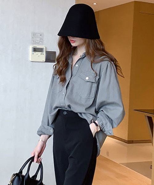 Flugge(フラッジー)の「カジュアルオーバーシャツ(シャツ/ブラウス・レディース・グレー/ホワイト・MEDIUM/LARGE)」の9枚目の写真