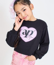 ANAP kids（アナップキッズ）の「クロップドハートプリントロンT（Tシャツ/カットソー）」