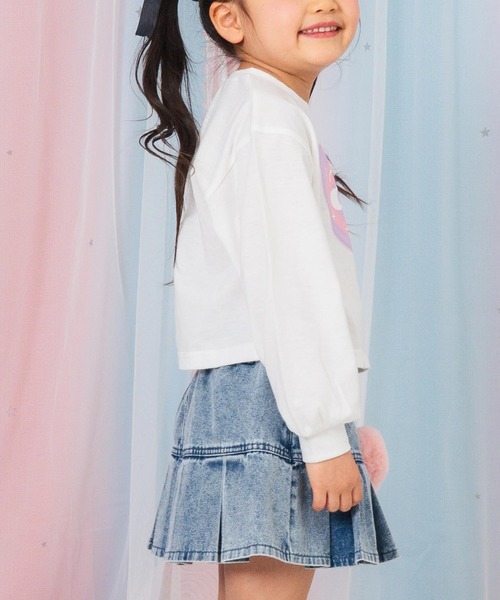 ANAP kids（アナップキッズ）の「クロップドハートプリントロンT（Tシャツ/カットソー・キッズ・ホワイト/ブラック/ラベンダー・120/130/110）」の5枚目の写真