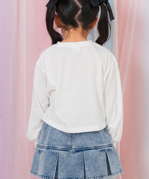 ANAP kids（アナップキッズ）の「クロップドハートプリントロンT（Tシャツ/カットソー・キッズ・ホワイト/ブラック/ラベンダー・120/130/110）」の6枚目の写真