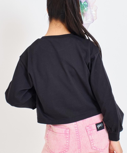 ANAP kids（アナップキッズ）の「クロップドハートプリントロンT（Tシャツ/カットソー・キッズ・ホワイト/ブラック/ラベンダー・120/130/110）」の11枚目の写真