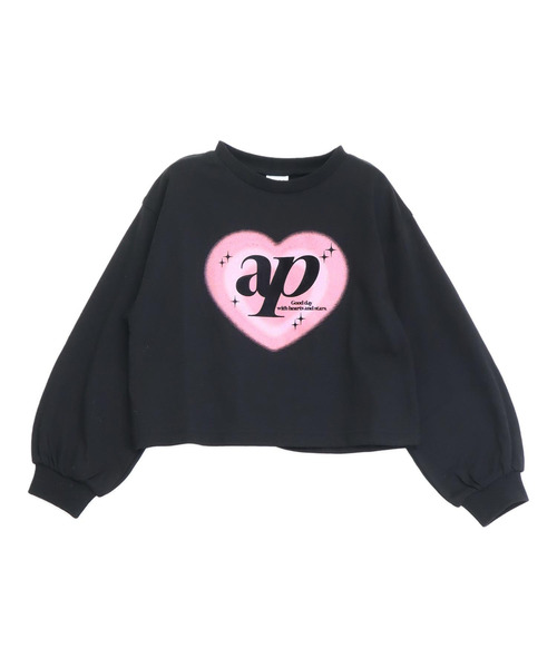 ANAP kids（アナップキッズ）の「クロップドハートプリントロンT（Tシャツ/カットソー・キッズ・ホワイト/ブラック/ラベンダー・120/130/110）」の13枚目の写真