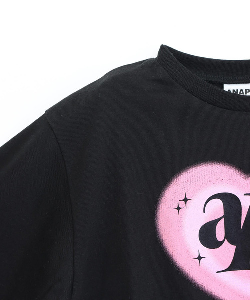 ANAP kids（アナップキッズ）の「クロップドハートプリントロンT（Tシャツ/カットソー・キッズ・ホワイト/ブラック/ラベンダー・120/130/110）」の18枚目の写真