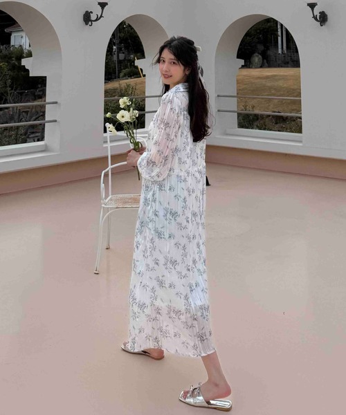 AS KNOW AS plus(アズノゥアズプラス)の「〇ウエストリボン結びシアーワンピース(ワンピース・レディース・グレー系その他/ブラック/ホワイト系その他2/ホワイト系その他・FREE)」の11枚目の写真