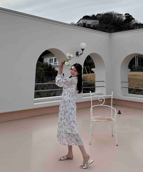 AS KNOW AS plus(アズノゥアズプラス)の「〇ウエストリボン結びシアーワンピース(ワンピース・レディース・グレー系その他/ブラック/ホワイト系その他2/ホワイト系その他・FREE)」の13枚目の写真