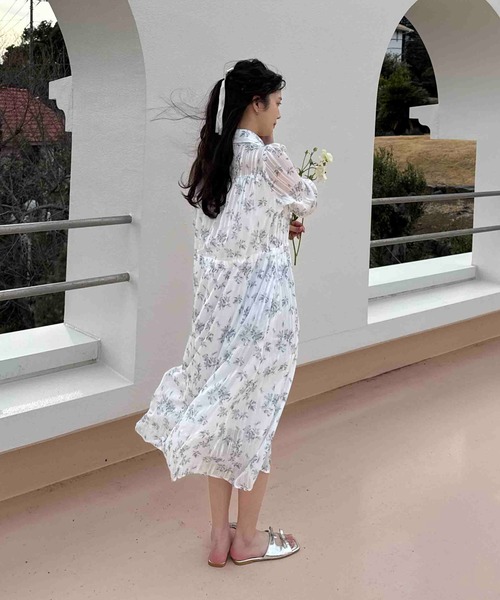 AS KNOW AS plus(アズノゥアズプラス)の「〇ウエストリボン結びシアーワンピース(ワンピース・レディース・グレー系その他/ブラック/ホワイト系その他2/ホワイト系その他・FREE)」の12枚目の写真