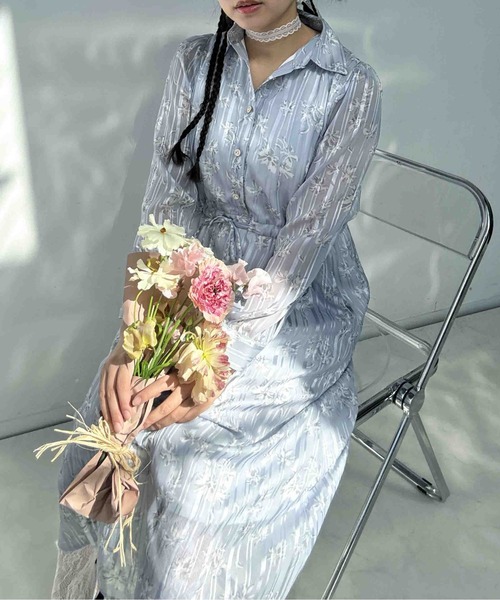 AS KNOW AS plus(アズノゥアズプラス)の「〇ウエストリボン結びシアーワンピース(ワンピース・レディース・グレー系その他/ブラック/ホワイト系その他2/ホワイト系その他・FREE)」の19枚目の写真