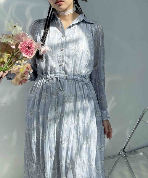 AS KNOW AS plus(アズノゥアズプラス)の「〇ウエストリボン結びシアーワンピース(ワンピース・レディース・グレー系その他/ブラック/ホワイト系その他2/ホワイト系その他・FREE)」の20枚目の写真