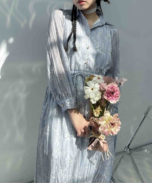 AS KNOW AS plus(アズノゥアズプラス)の「〇ウエストリボン結びシアーワンピース(ワンピース・レディース・グレー系その他/ブラック/ホワイト系その他2/ホワイト系その他・FREE)」の22枚目の写真