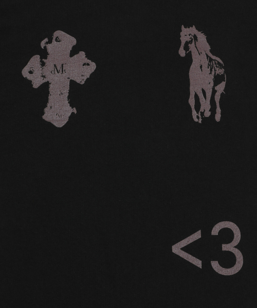 MUCENT(ムセント)の「アンティーククロスポニー長袖Tシャツ(2カラー)(Tシャツ/カットソー・レディース・ブラック/ホワイト・FREE)」の4枚目の写真